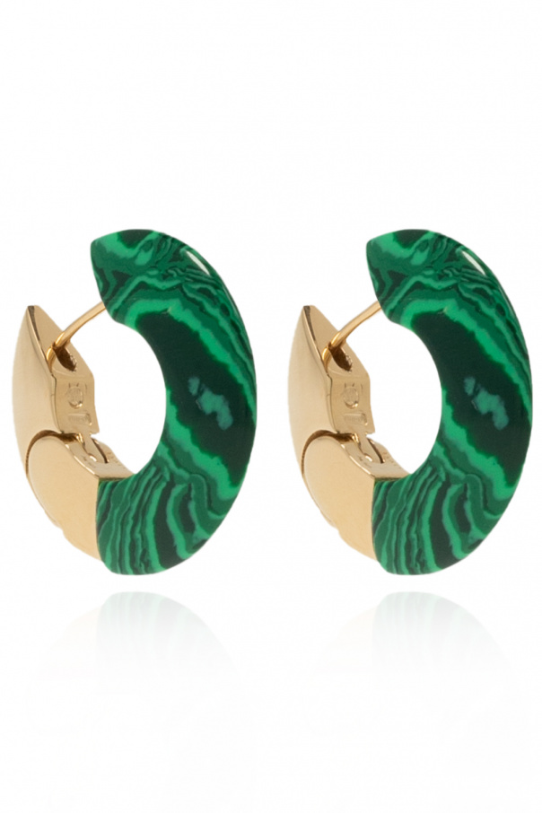 Bottega Veneta Gold-plated earrings with malachite